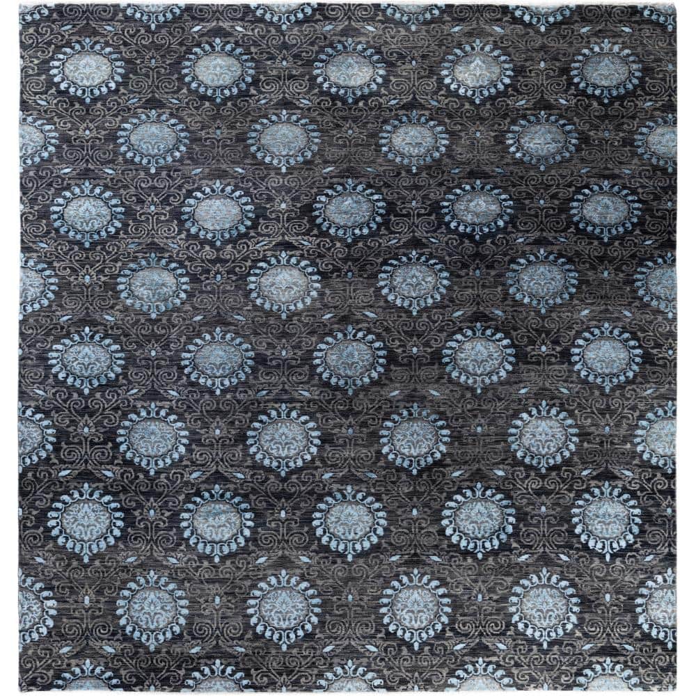 Ikat Black 9 X 12 Hand-Knotted Wool Silk Indoor Area Rug price history on PriceWatchPro