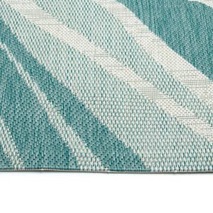 Soleri Collection Teal 5'3" x 7'6" Rectangle Residential Indoor-Outdoor Area Rug