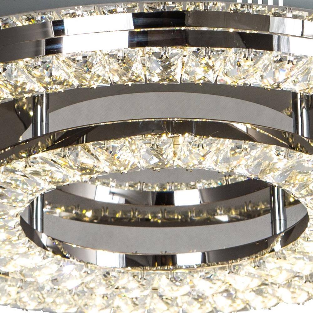 Contemporary Crystal Chrome 22.8" LED Flush Mount