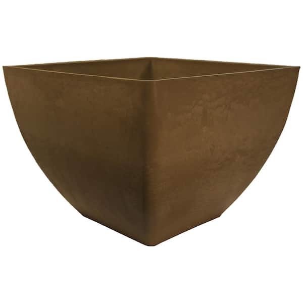 20 in. Square Indoor/Outdoor Oak Polyethylene Planter