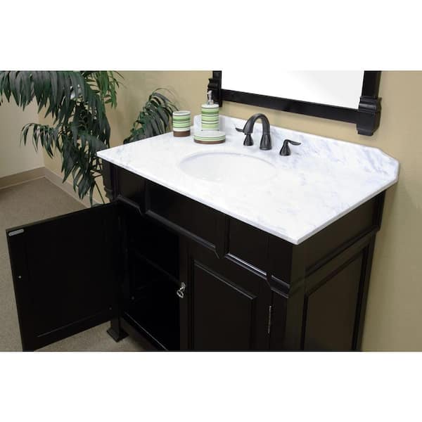 Olivia 42ES 42 in. Single Vanity in Espresso with Marble Vanity Top in White