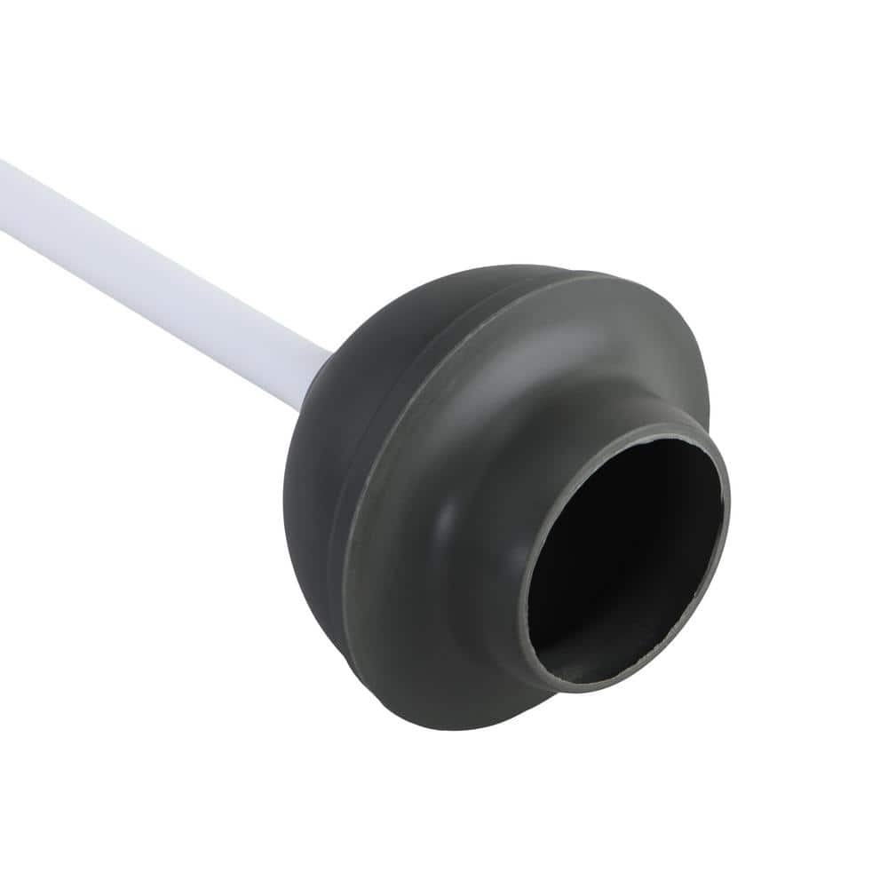 White Ergonomic Toilet Plunger with Hideaway Caddy