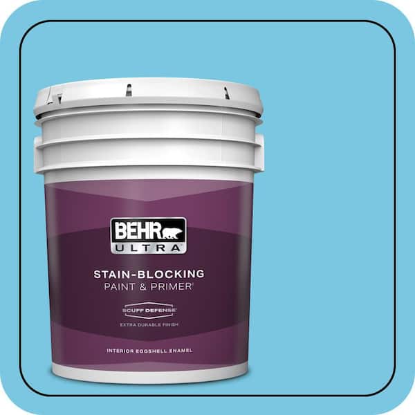 BEHR ULTRA 5 gal. #530B-4 Bliss Blue Extra Durable Eggshell Enamel Interior Paint & Primer