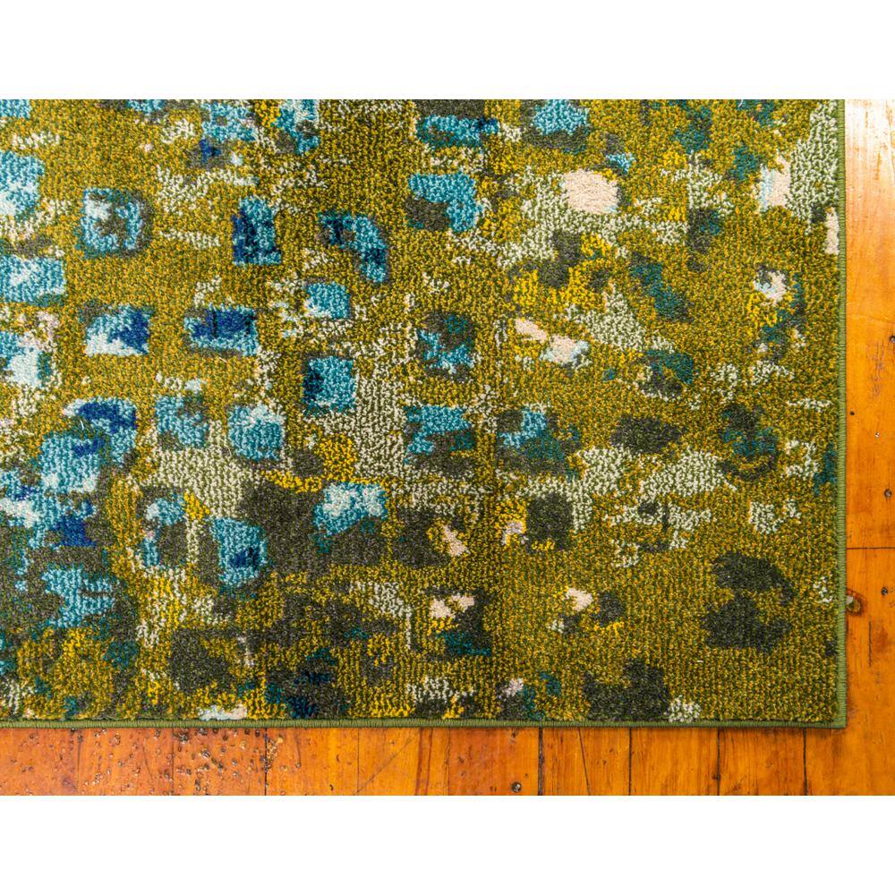 Green Abstract Easy Care Stain-Resistant Indoor Rug, 8 x 11 ft