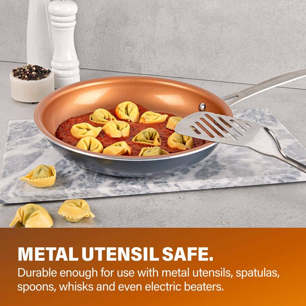 5-Piece Nonstick Aluminum Cookware Set with Copper Finish