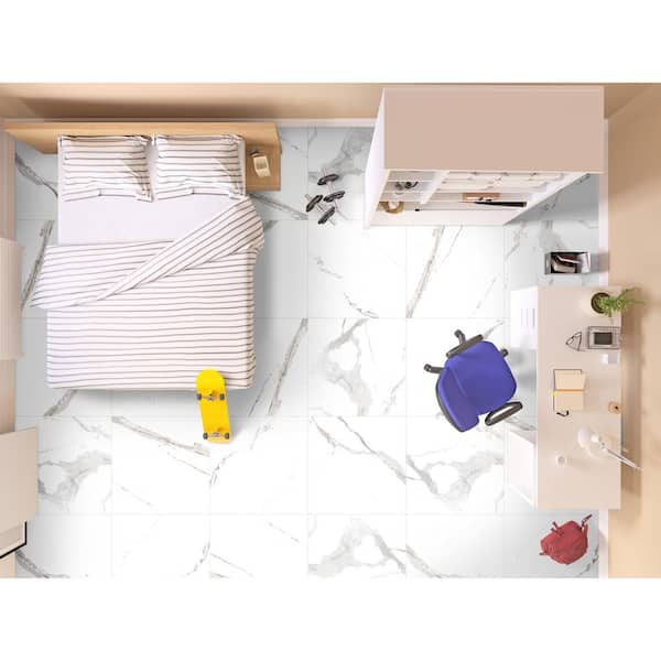 Ader Tegal 32 in. x 32 in. Polished Porcelain Marble Look Floor and Wall Tile (26 cases/554.58 sq. ft. /pallet)