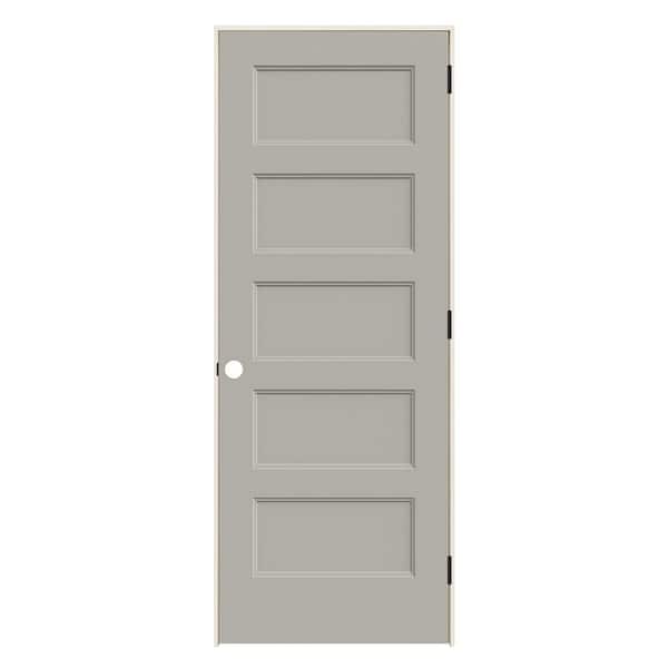 30 in. x 80 in. Conmore French Vanilla Paint Smooth Solid Core Molded Composite Single Prehung Interior Door