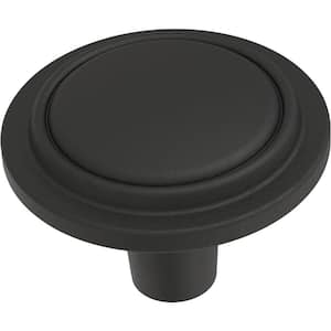 Top Ring 1-1/4 in. (32 mm) Matte Black Round Cabinet Knob