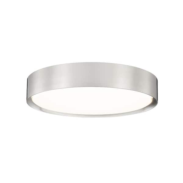 Unbranded Kawan 16 in. Brushed Nickel Flush Mount with Acrylic Shade and no bulbs