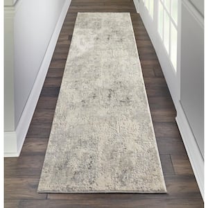 Rustic Textures Grey/Beige 2 ft. x 8 ft. Abstract Contemporary Kitchen Runner Area Rug