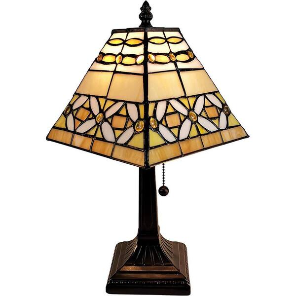 Amora Lighting 15 In Tiffany Style Jeweled Mission Table Lamp Am207tl08b The Home Depot 5372