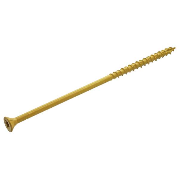 ¼ in. x 6 in. Tan Star Drive Flat-Head Wood Deck Screws (50-Piece)