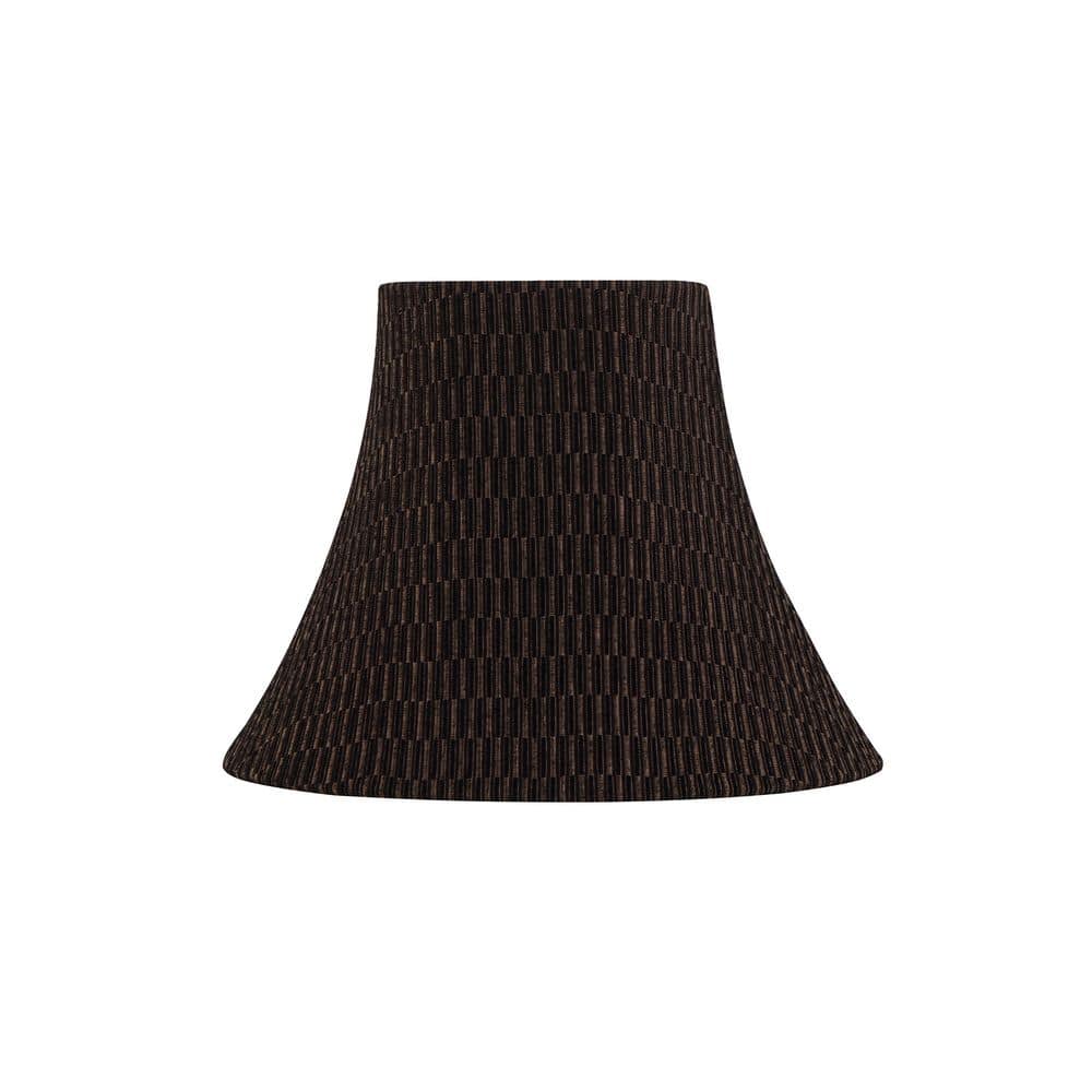 12" Black and Brown Jacquard Fabric Bell Lamp Shade