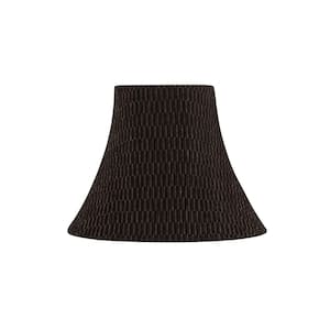 12 in. x 9.5 in. Black and Brown and Mixed striped Bell Lamp Shade