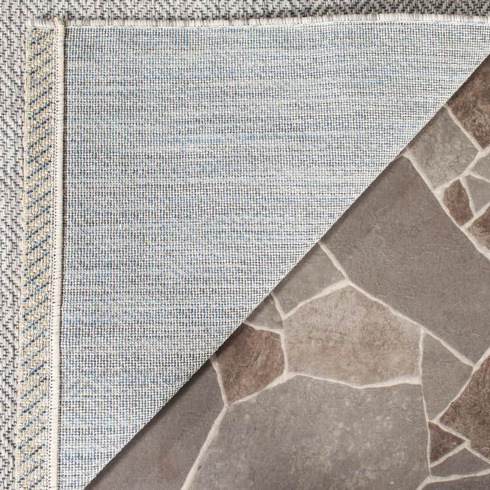 Elegant Gray 27"x14" Reversible Flat-Woven Synthetic Runner Rug