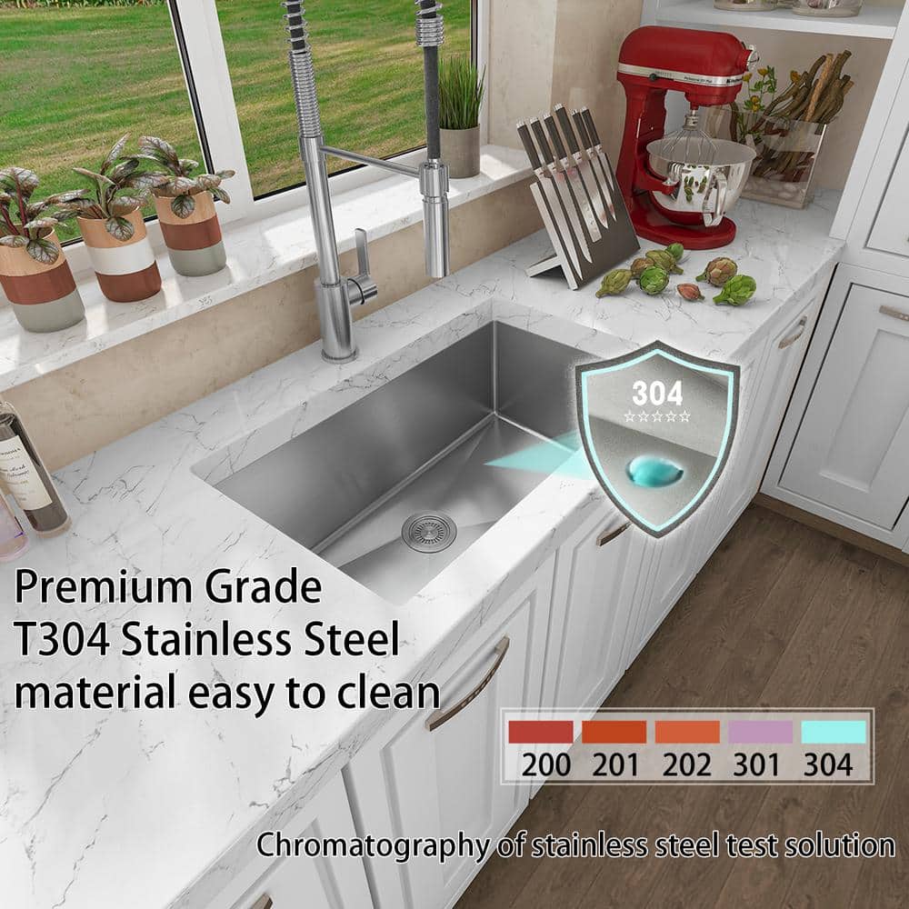 Sinber 30" Stainless Steel Drop-In Single Bowl Kitchen Sink
