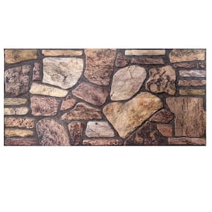 4/5 in. x 3-1/4 ft. x 1-3/5 ft. Mahogany Brown Multi-Colored Faux Stone Styrofoam 3D Decorative Wall Paneling 5-Pack