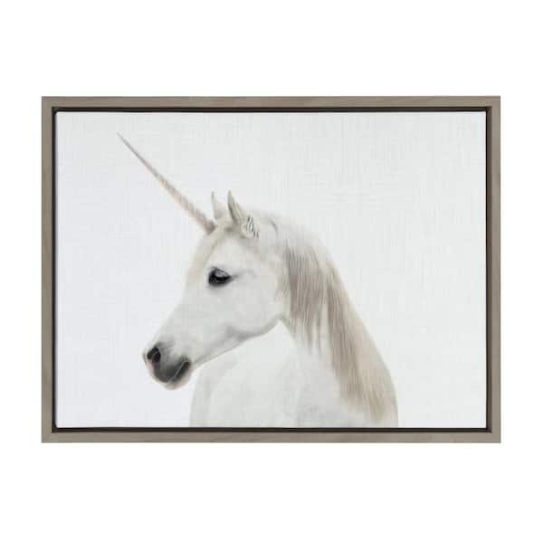 Kate and Laurel 1-Piece Gray Framed Canvas Art Print, 24.00 in. x 18.00 in.