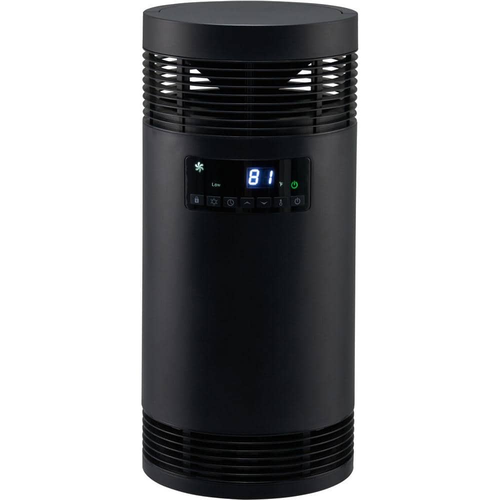 Black Ceramic Electric Tower Heater with Thermostat and Remote Control