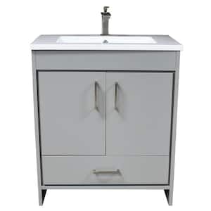 Rio 24 in. W x 19 in. D Bath Vanity in Gray with Acrylic Vanity Top in White with White Basin