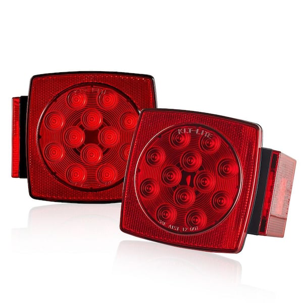 Trailer Lights, 12V LED Trailer Tail Lights Kit with Stop Brake Turn Tail License Plate Clearance Lamp, Rope 26 ft.