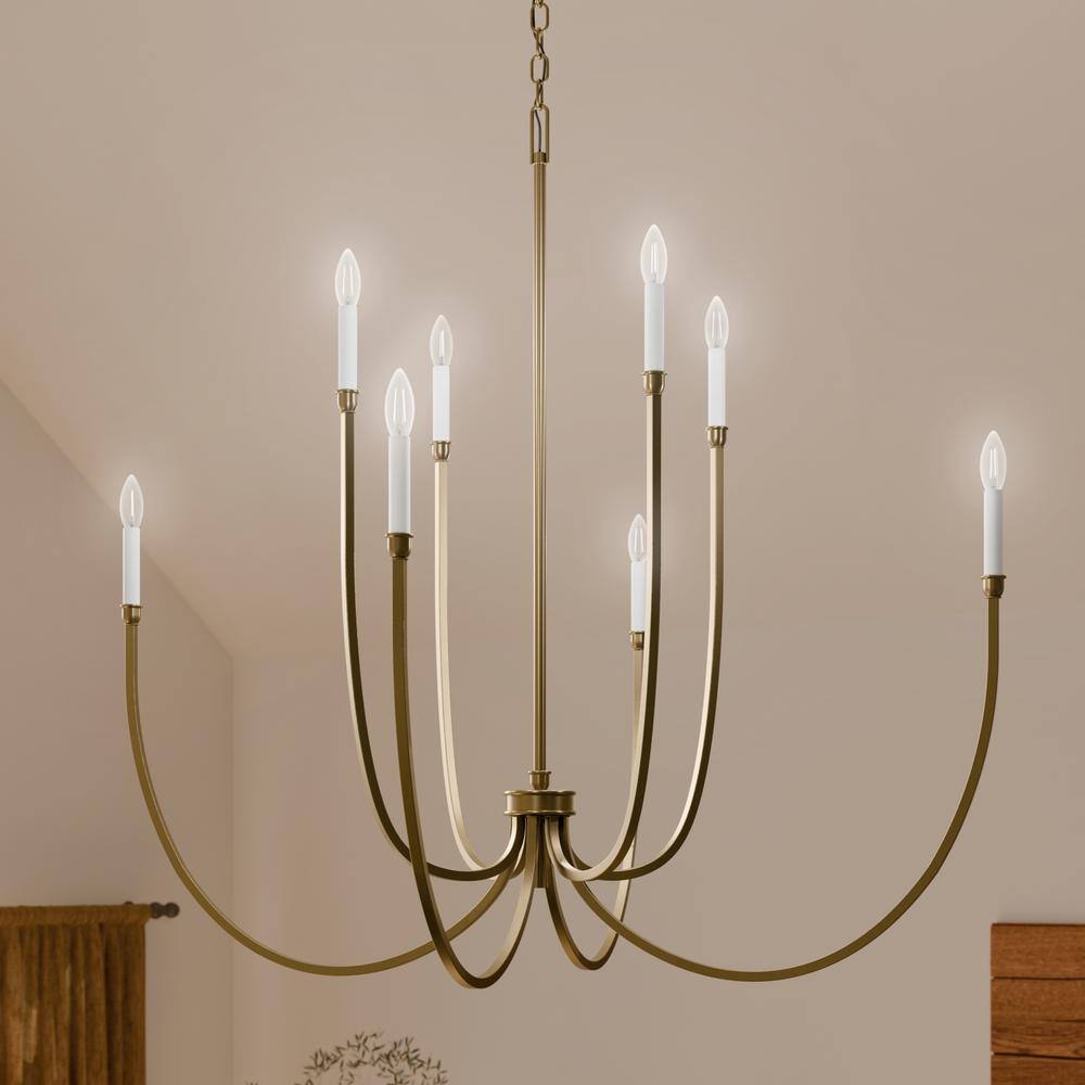 Champagne Bronze 8-Light Candle Style Chandelier