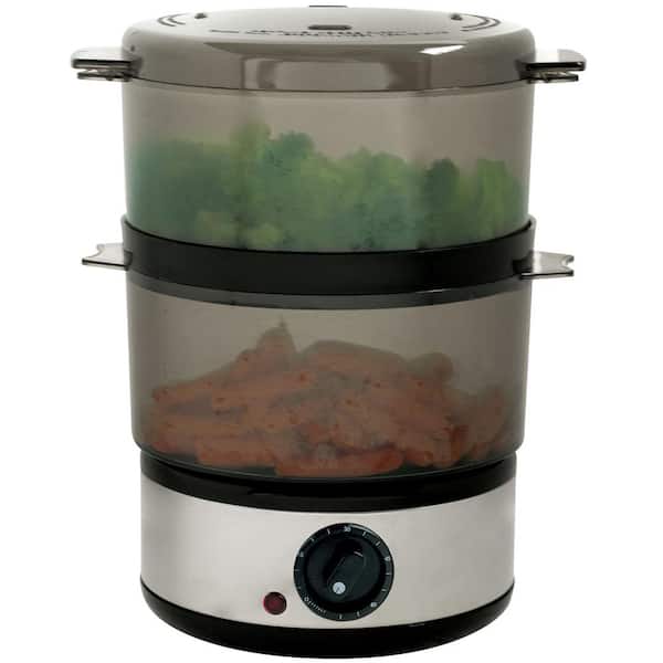 Chef Buddy 2 Qt. Stainless Steel Food Steamer and Rice Cooker