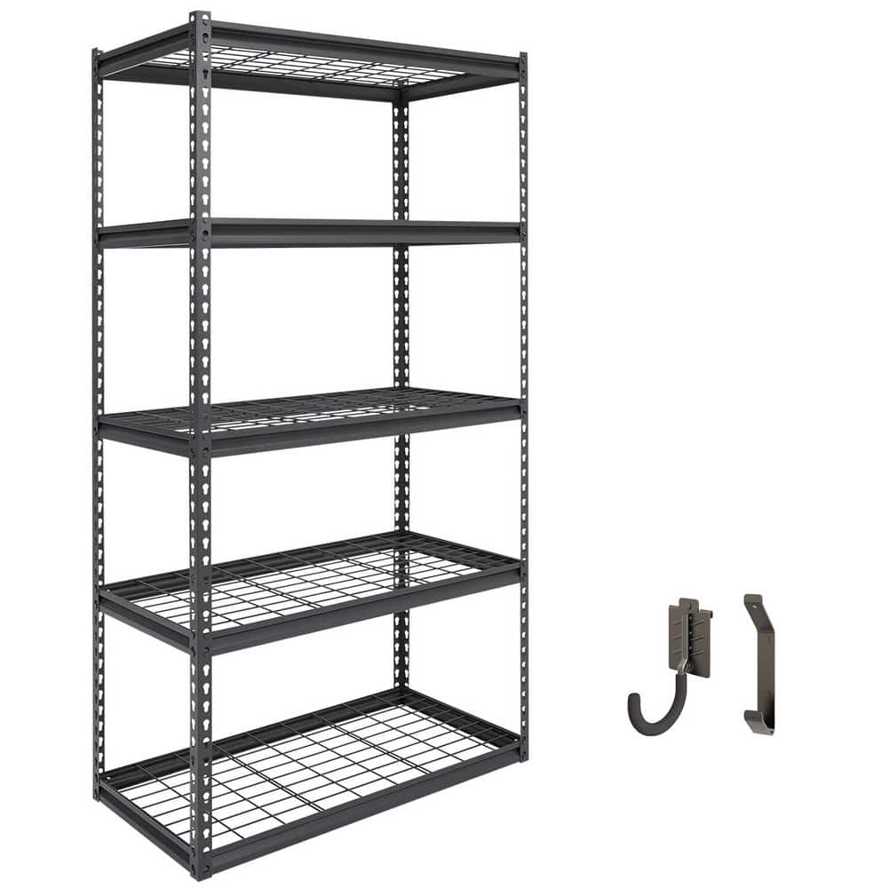4000 lbs Capacity 5-Tier Heavy Duty Storage Shelving Unit 36 in. W x 18 in. D x 72 in. H Wire Deck Dark Grey price history on PriceWatchPro