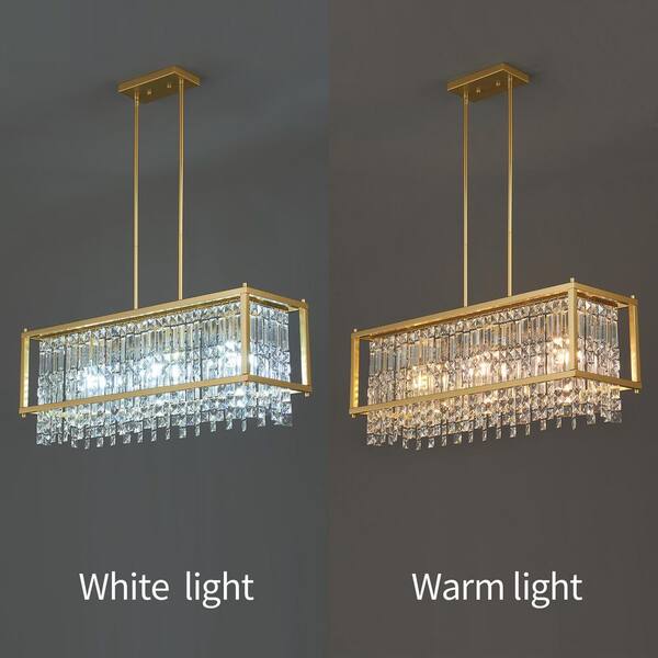 ZHLWIN Home Lighting 60-Watt 30.7 in. 3-Light Gold Crystal