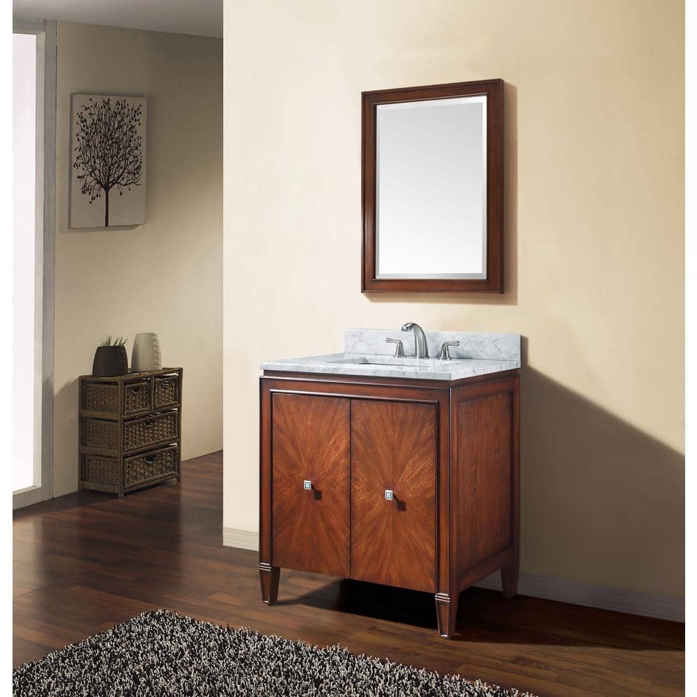 Brentwood 31" Walnut Wood Single Bathroom Vanity Base