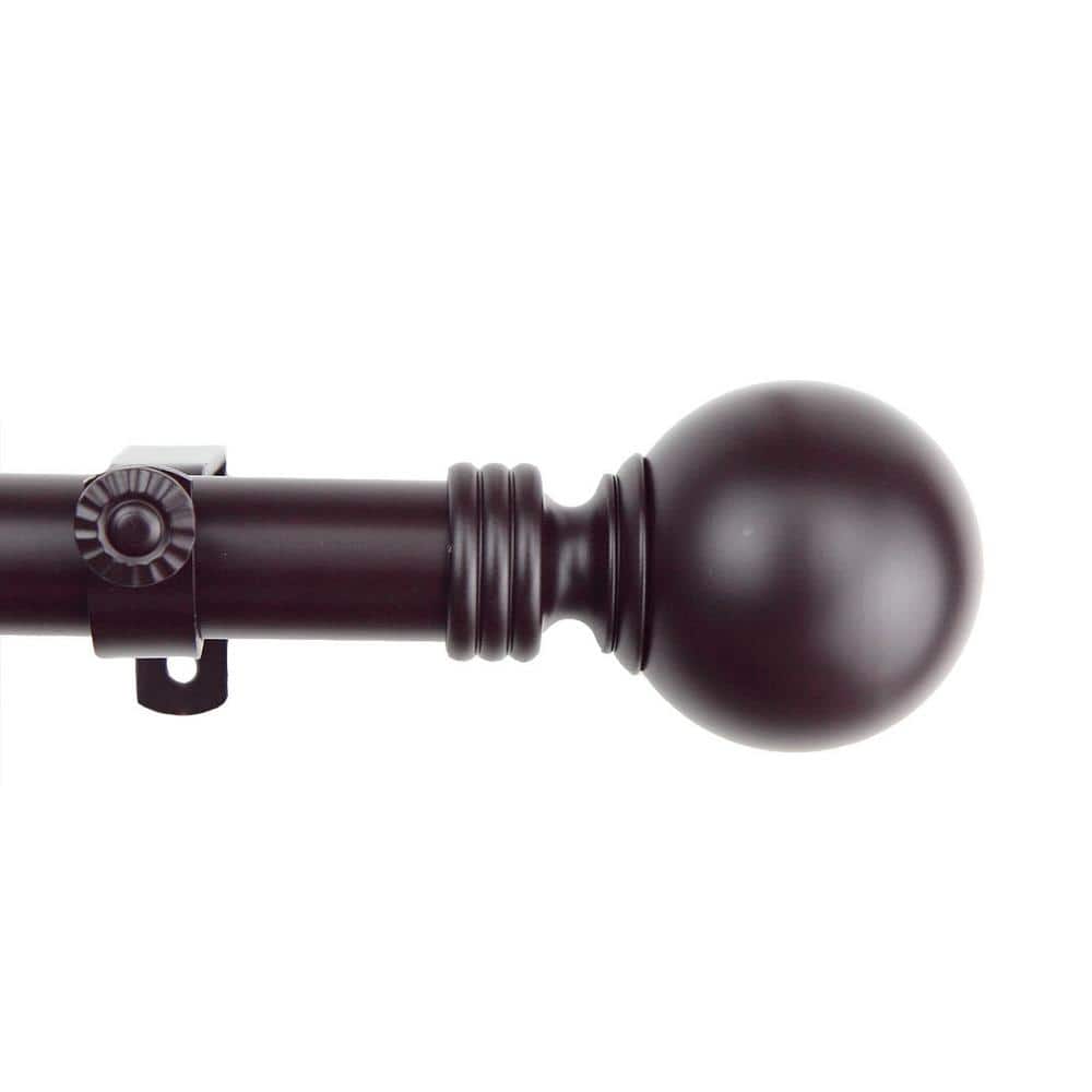 Globe 1-Inch Steel Curtain Pole with Turned Bases