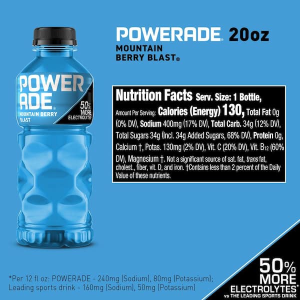 Powerade POWERADE Mountain Berry Blast Bottles, 20 fl. oz., 8 Pack