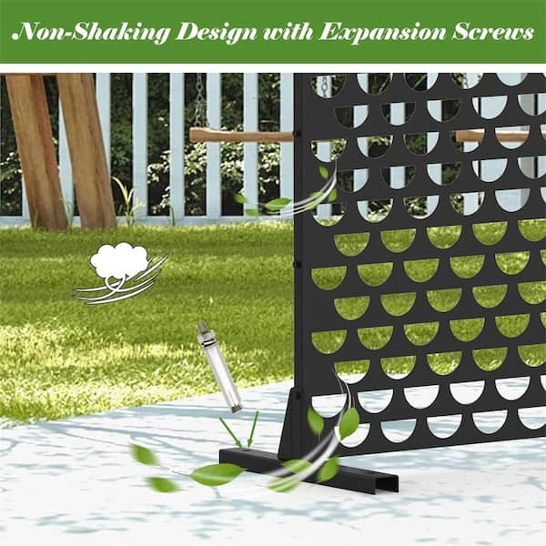 4 ft. x 6 ft. Black Galvanized Steel Semi-Circular Privacy Screens