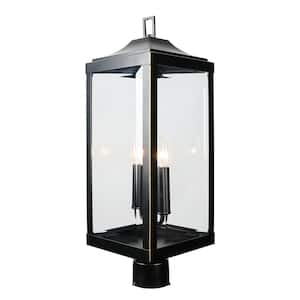 23.4 in. 2-Light Imperial Black Outdoor Post Lantern