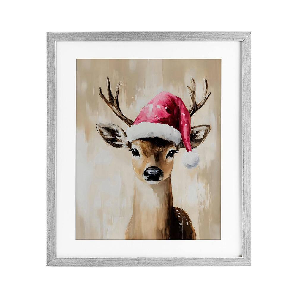 Baby Christmas Deer by Arlington Prints 1-Piece Gray Framed Graphic Animal Art Print 21 in. x 17 in. price history on PriceWatchPro