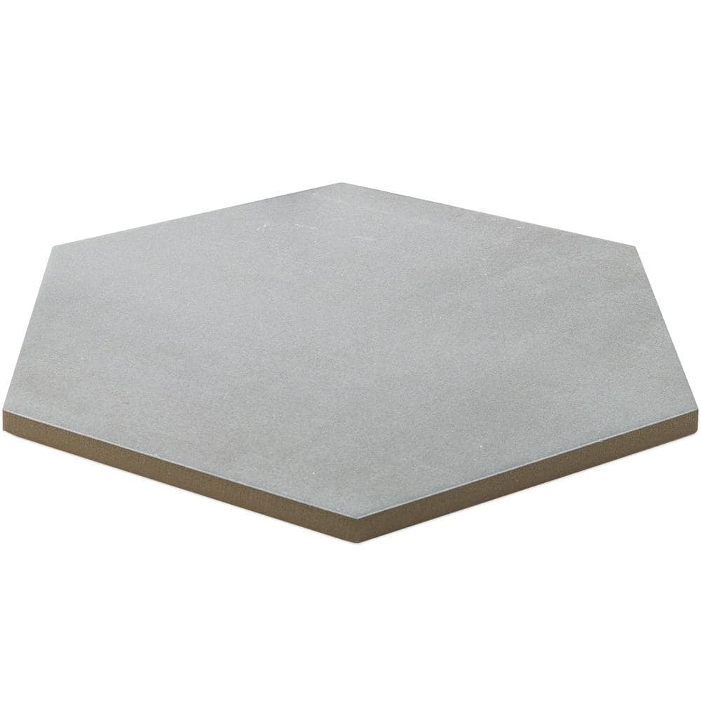 Gray Hexagon Matte Porcelain Floor and Wall Tile