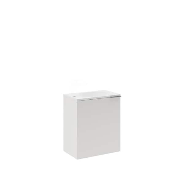 Fresca Valencia 20 in. W Wall Hung Bathroom Vanity in Glossy White with Acrylic Vanity Top in White