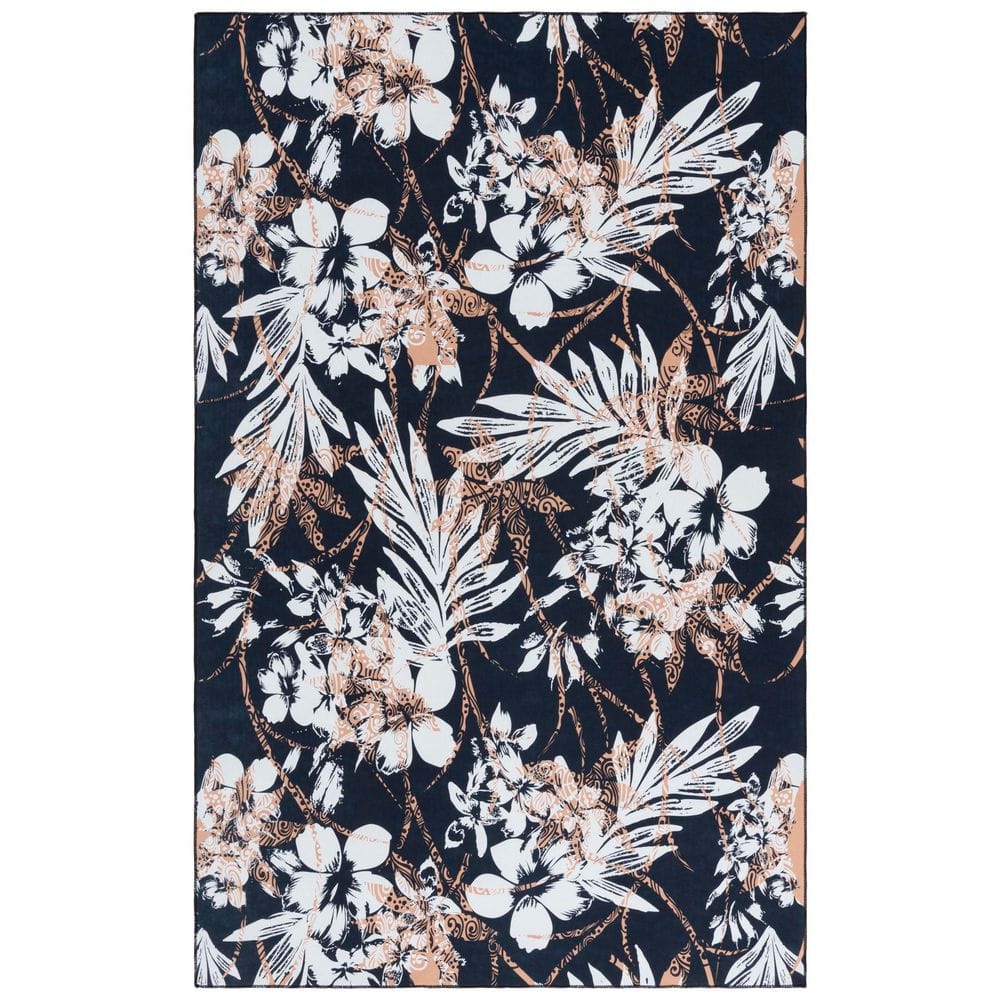 Malibu Black/Brown 4 ft. x 6 ft. Machine Washable Abstract Botanical Area Rug price history on PriceWatchPro