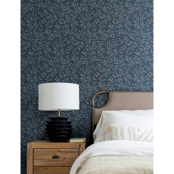 Senna Navy Blue Pre-Pasted Non-Woven Wallpaper