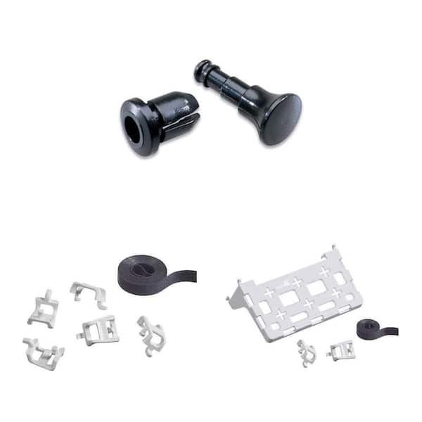 Push-Lock Pins, Saddle Tie Kit, and Universal Shelf Bracket Combo for Media Center (26-Piece)