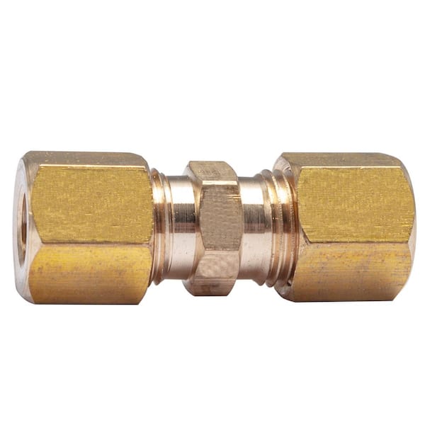 LTWFITTING 1/4 in. O.D. Brass Compression Coupling Fitting (10-Pack)  HF62410 - The Home Depot