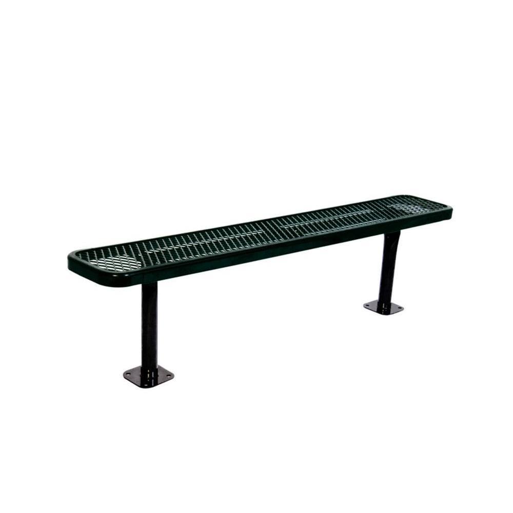 6 in. Diamond Black Commercial Park Bench without Back Surface Mount price history on PriceWatchPro