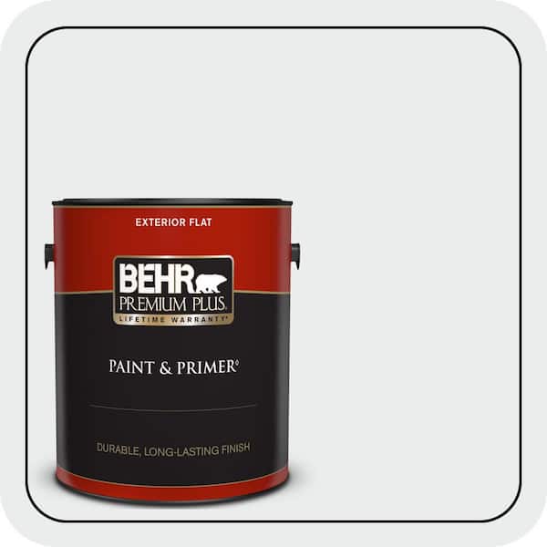 BEHR PREMIUM PLUS 1 gal. #BWC-12 Vibrant White Flat Exterior Paint & Primer