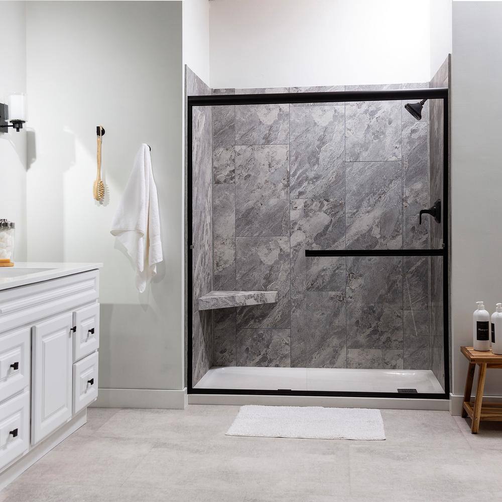 Silver Lake Gray Waterproof PVC Corner Shower Bench