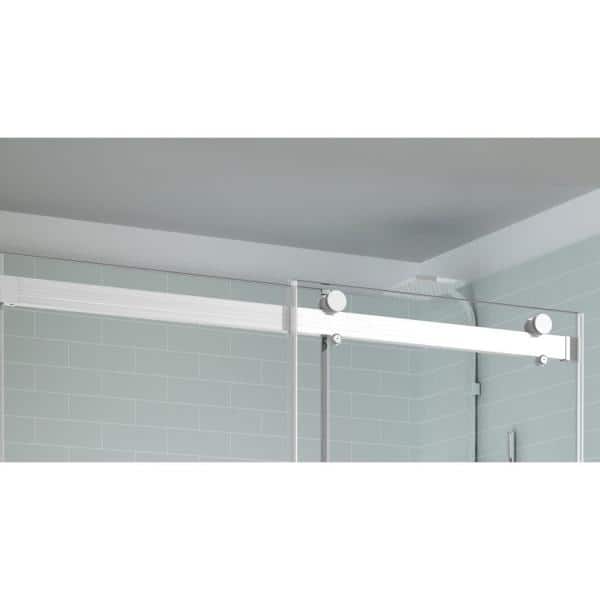 Rivage 76" Frameless Sliding Shower Door in Stainless Steel