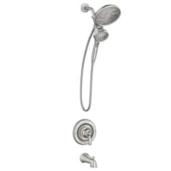 MOEN Brecklyn Single Handle 6-Spray Tub Shower Faucet w/ Magnetix Rainshower in Spot Resist Brushed Nickel (Valve Included)