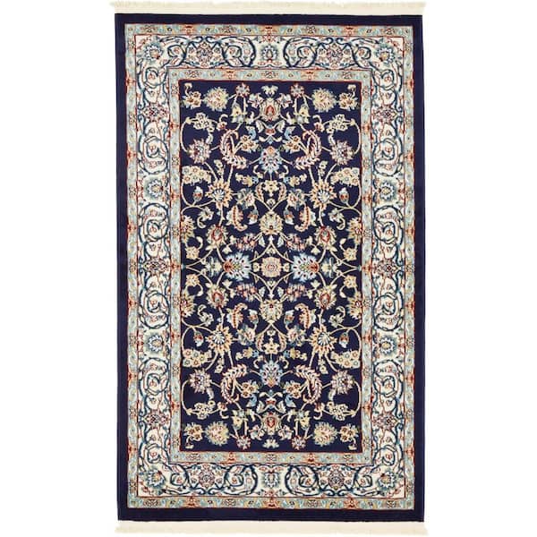Unique Loom Narenj Leeds Navy Blue 3' 0 x 5' 0 Area Rug