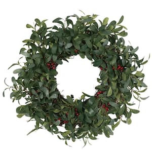 Frohock 25 in. Olive Artificial Christmas Wreath with Berries