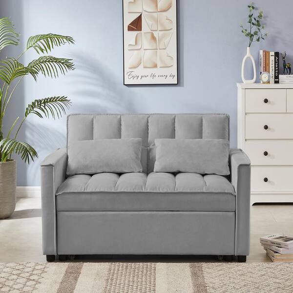 No Filler Soft Washable Velvet Sofa Adults Double Bed Grey Crown Bed C –  pocoro