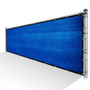 5 ft. x 25 ft. Blue Privacy Fence Screen HDPE Mesh Windscreen with Reinforced Grommets for Garden Fence (Custom Size)